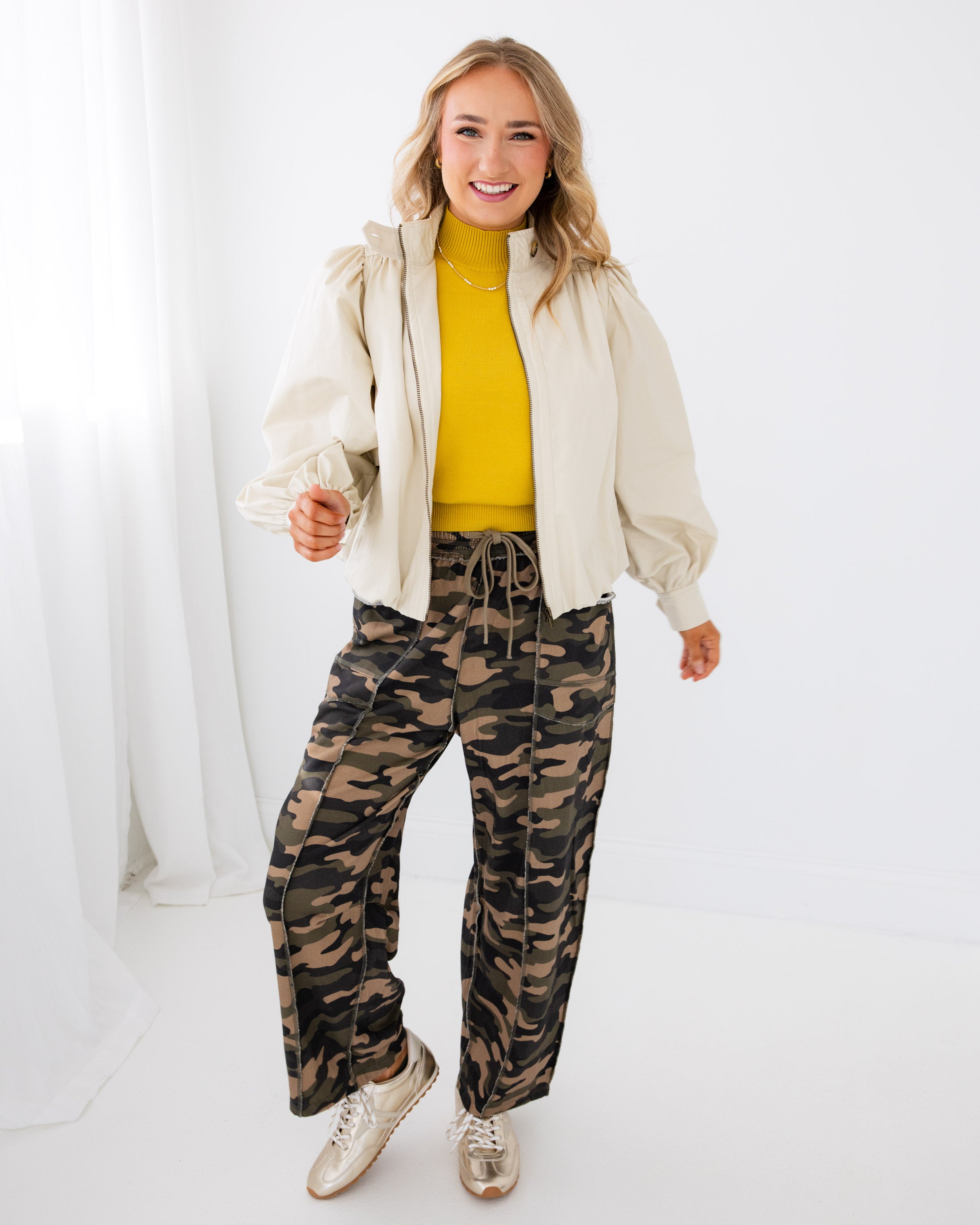Cream Everyday Zip Up Jacket