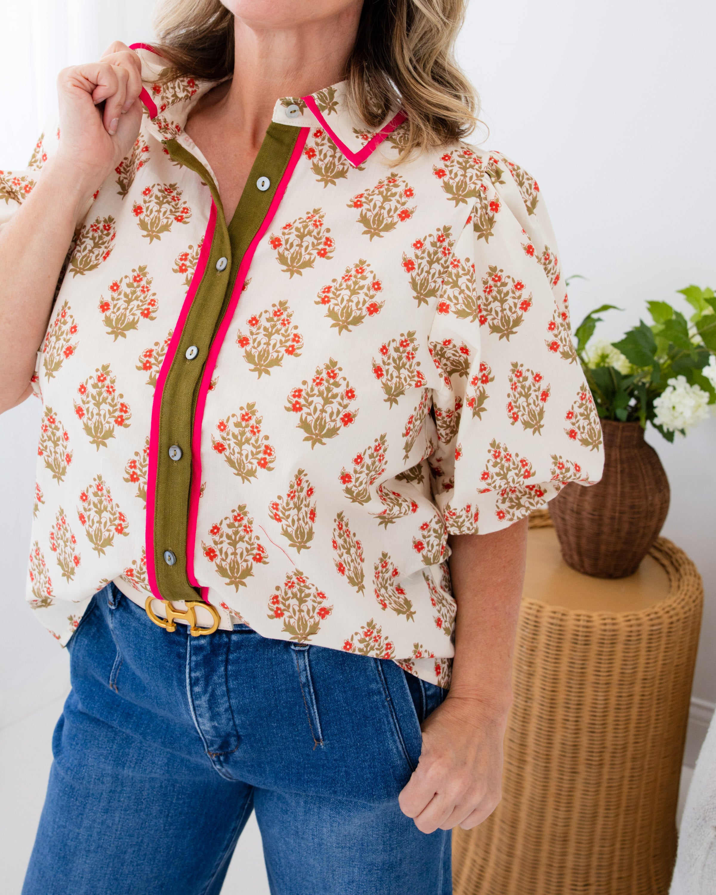 Garden Floral Puff Sleeve Top