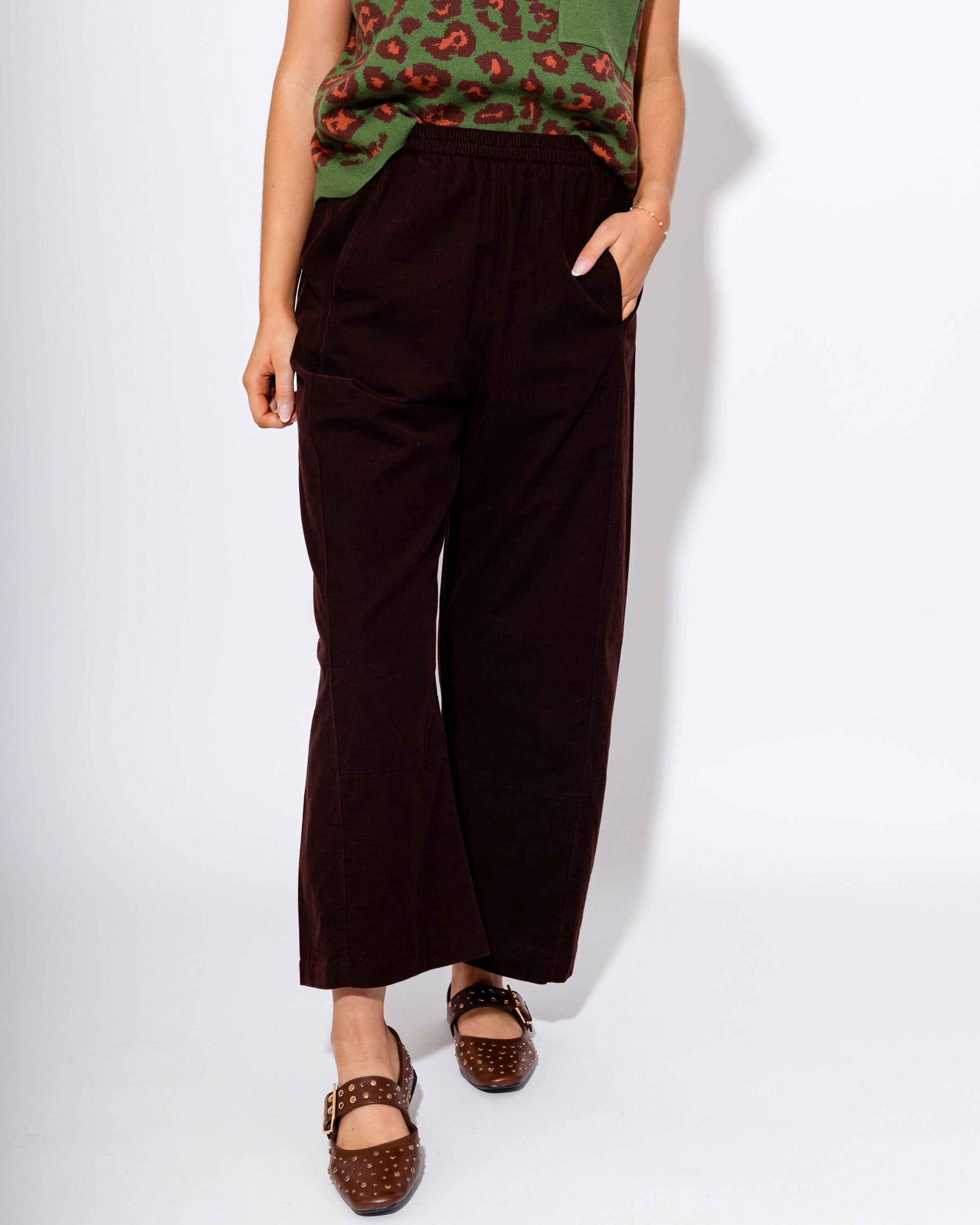 Ivy Jane | Pull On Barrel Pants in Chocolate