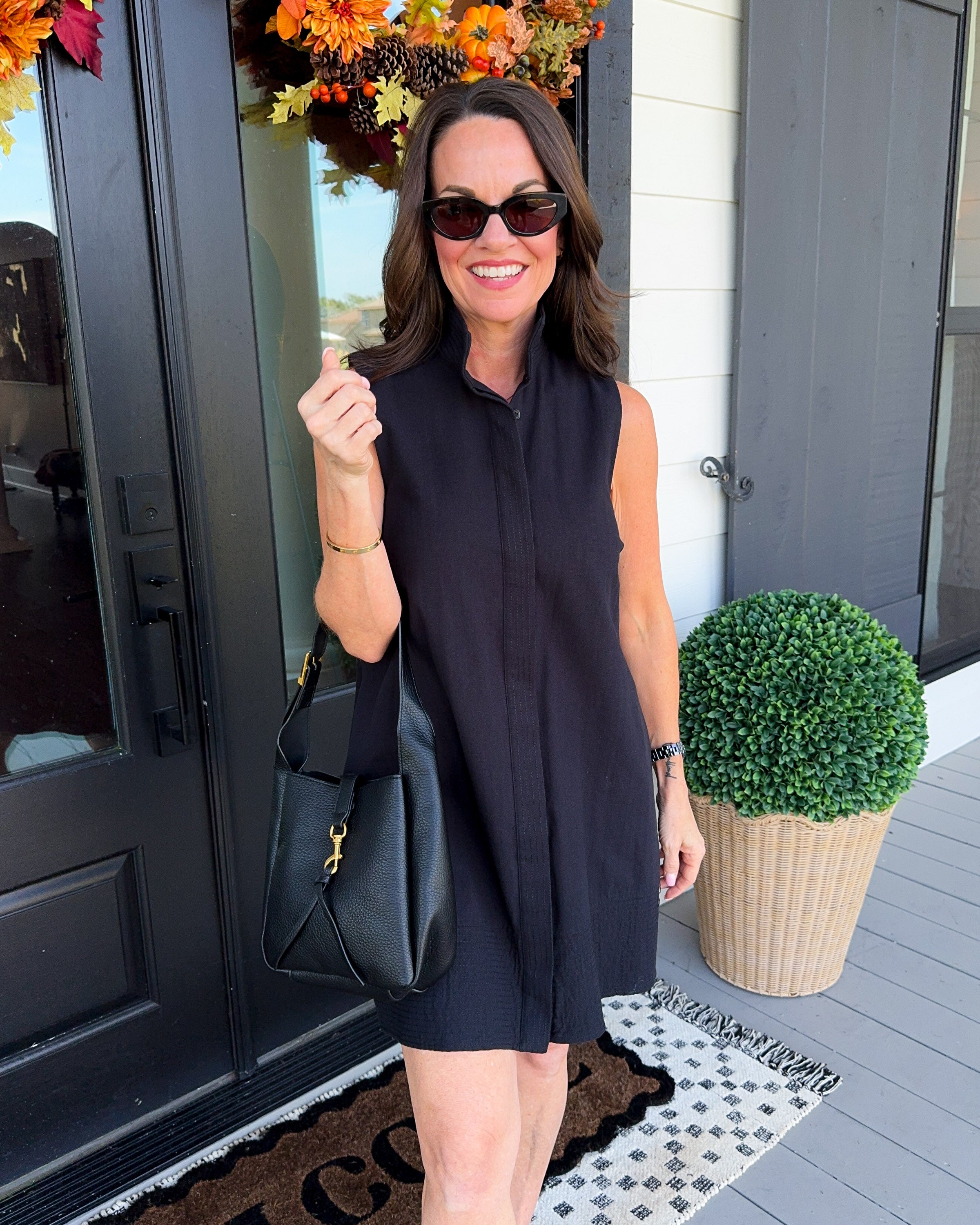 Little Black Button Front Dress