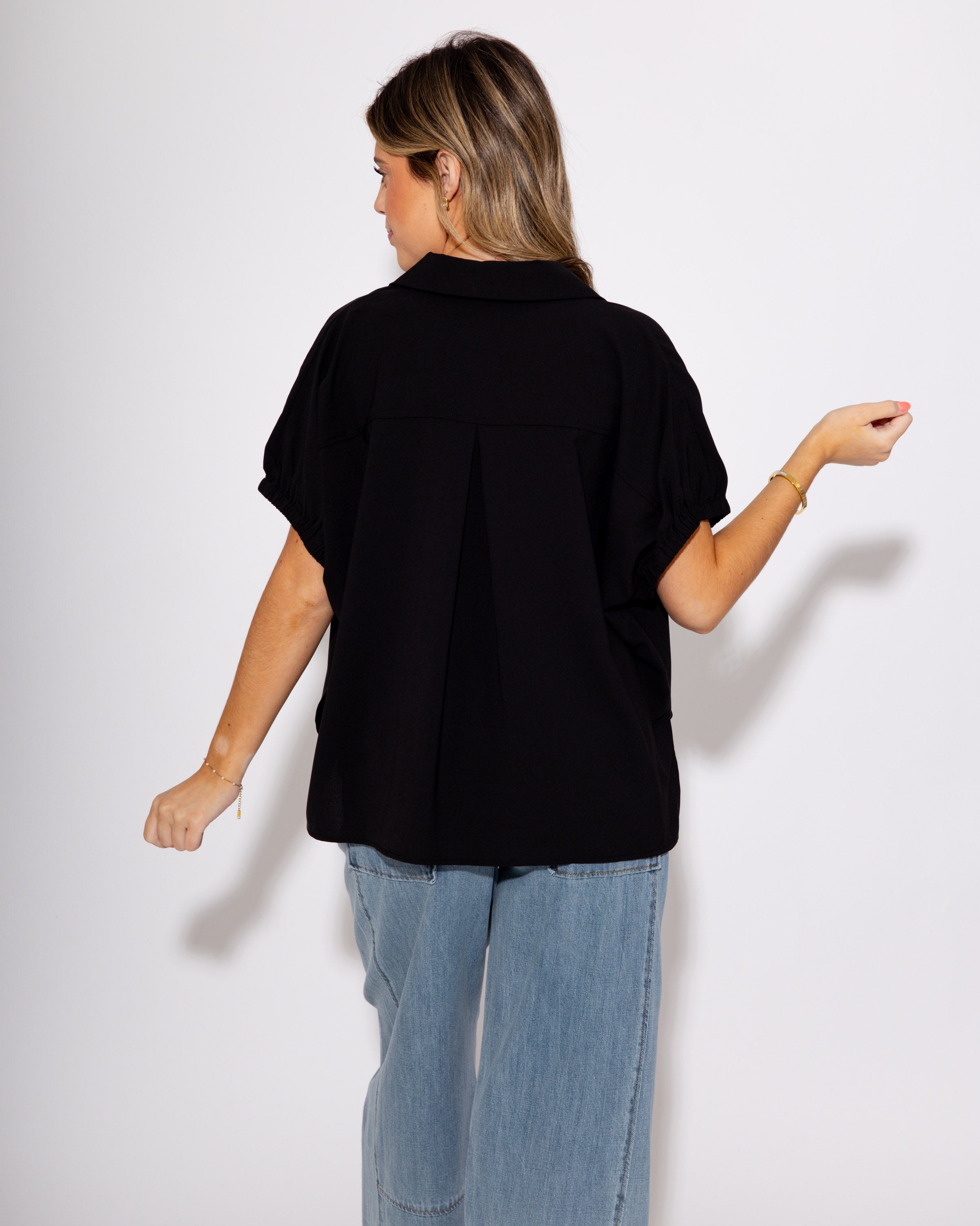 The Side Slit Statement Top in Black