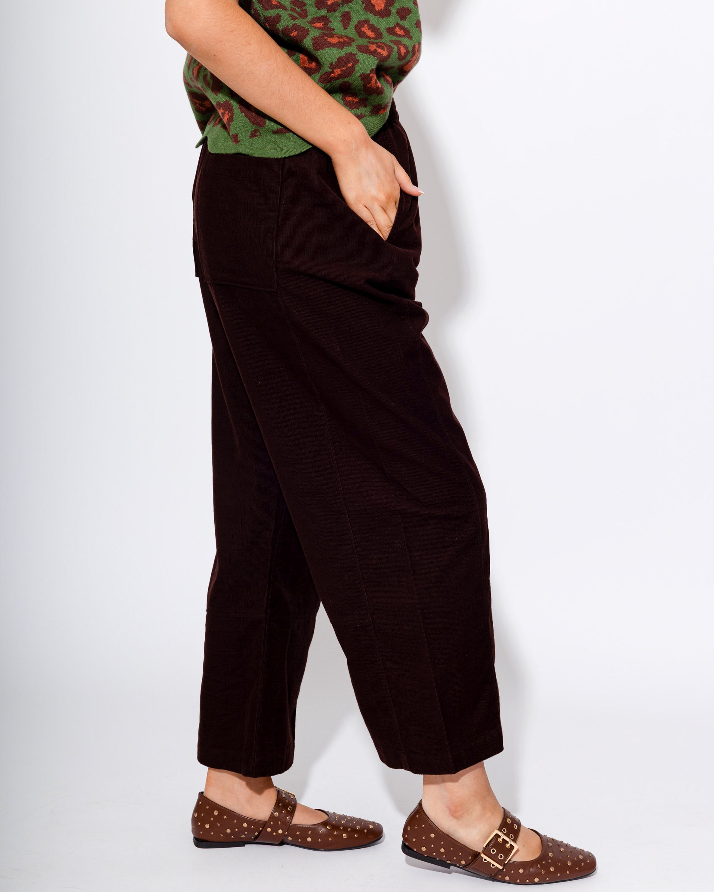 Ivy Jane | Pull On Barrel Pants in Chocolate