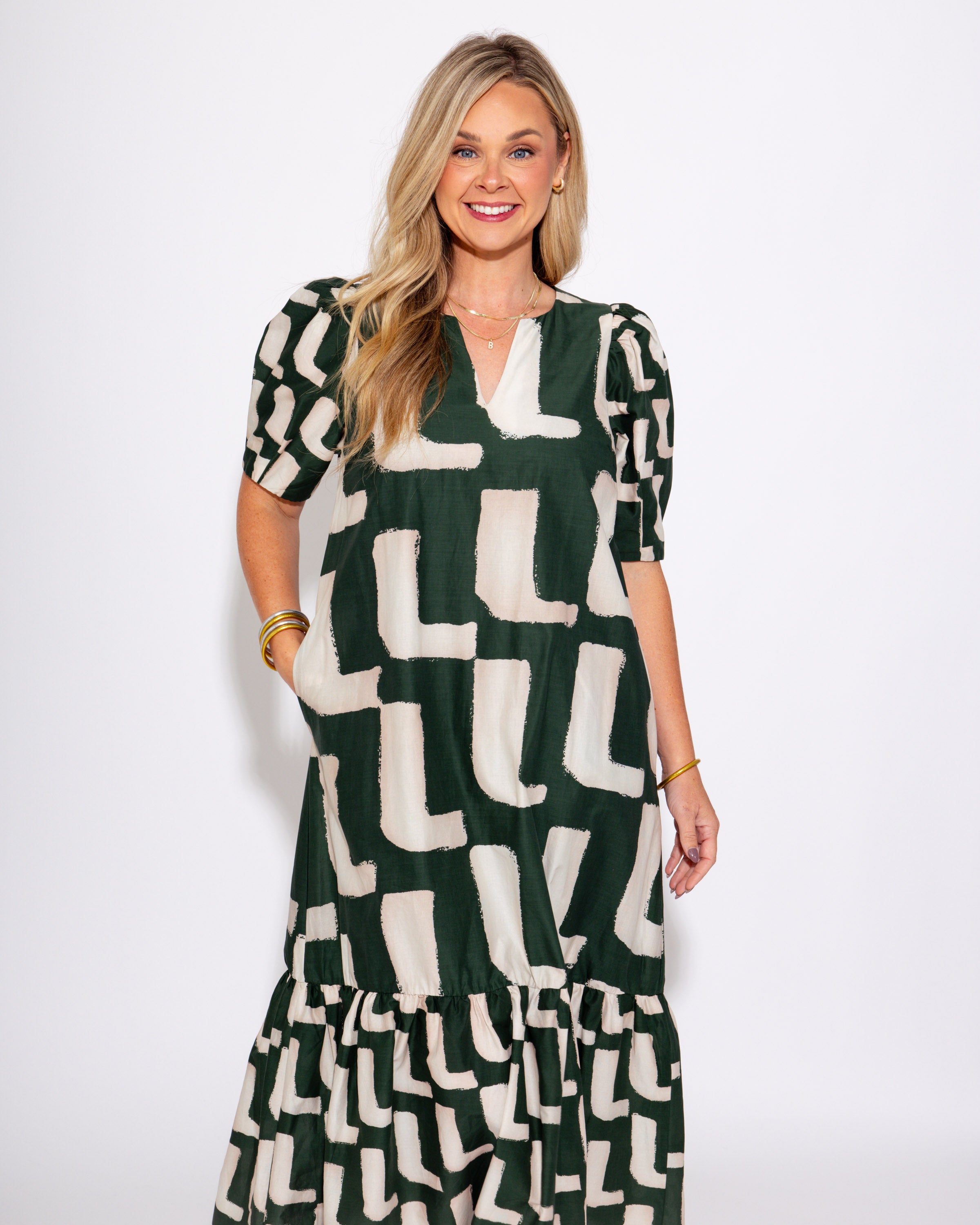 Hunter Green Daydream Midi Dress