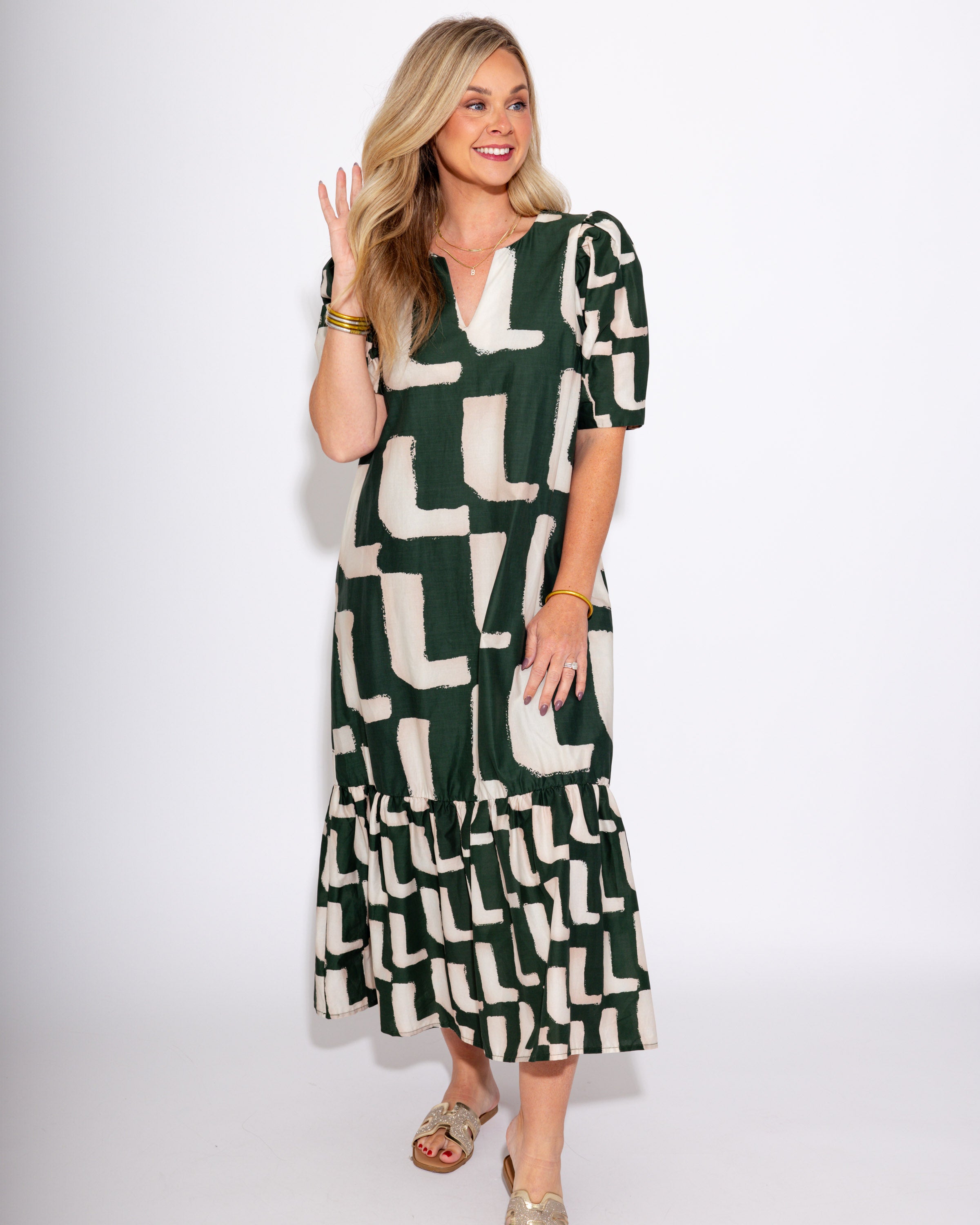 Hunter Green Daydream Midi Dress