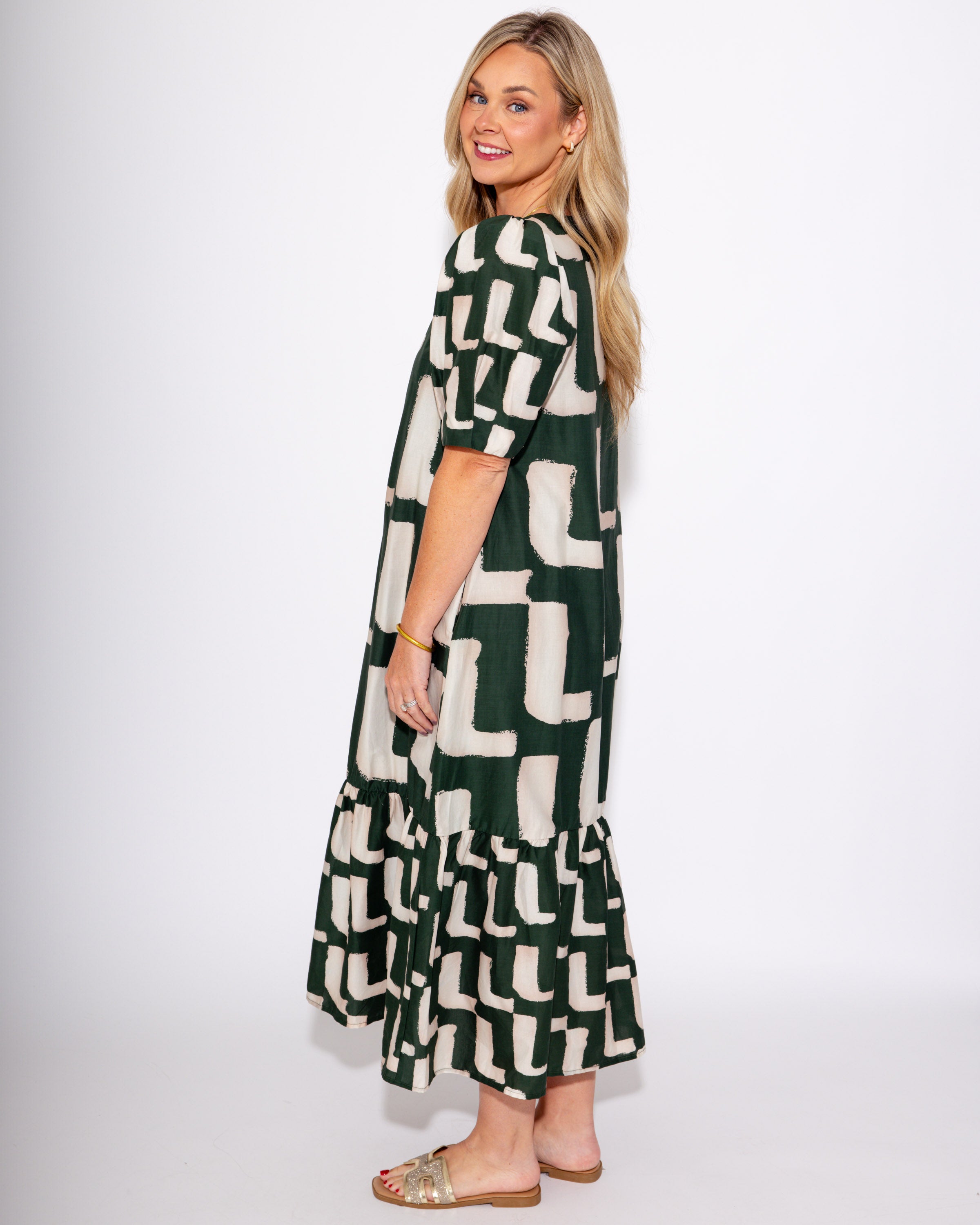 Hunter Green Daydream Midi Dress