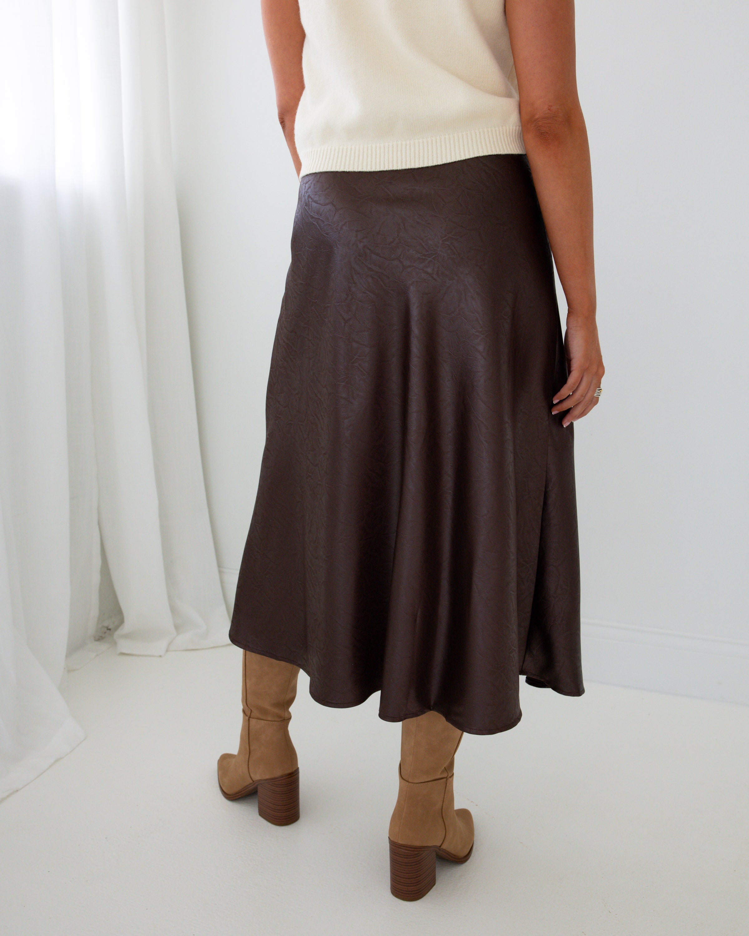 Dark Brown Leopard Maxi Skirt