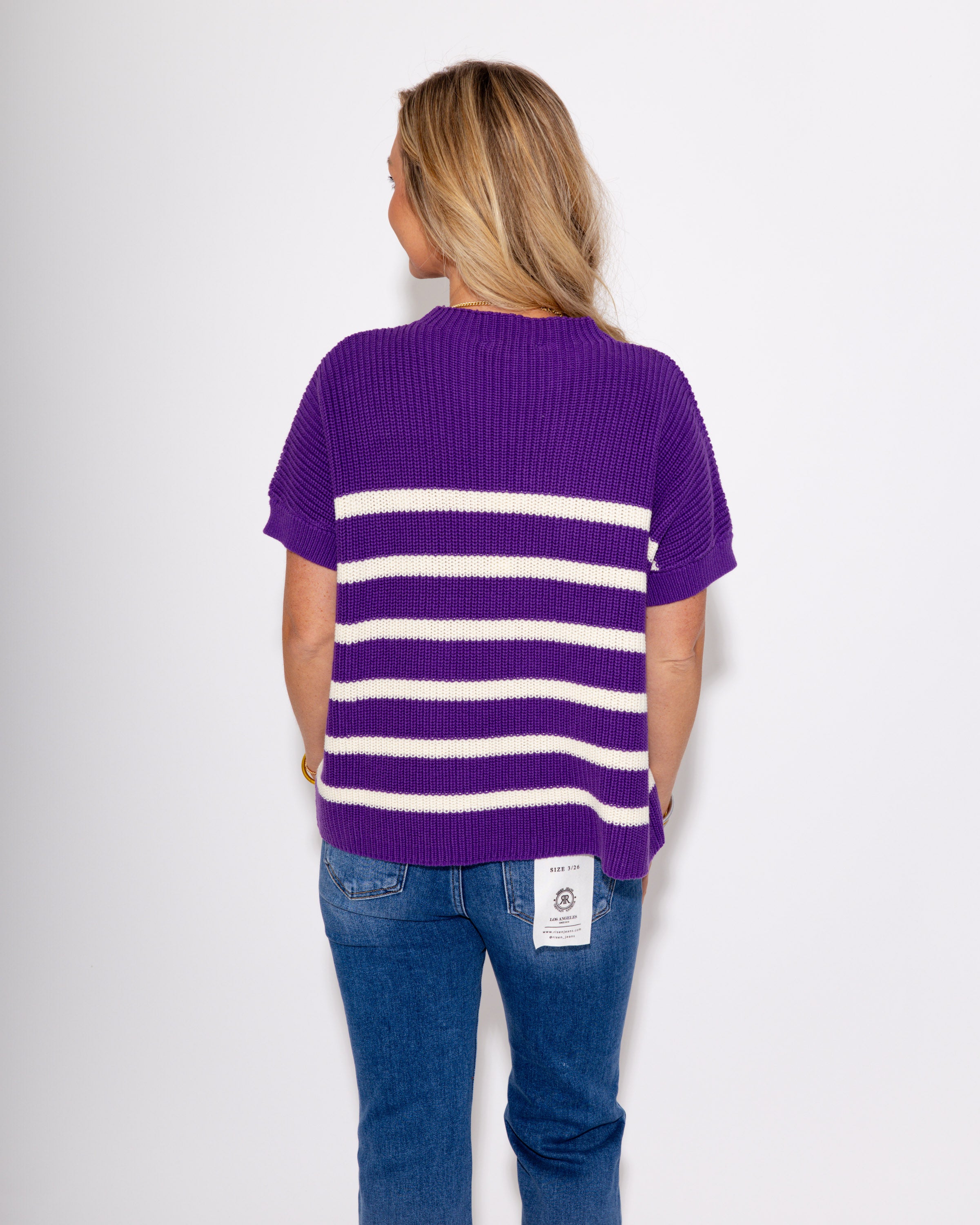 Striped Drop Shoulder Sweater Top