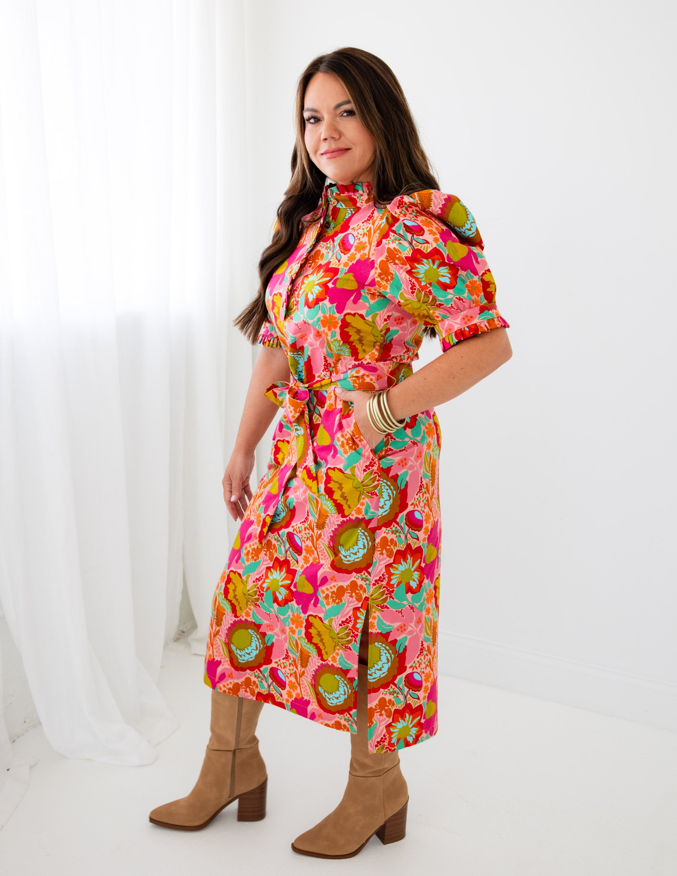Ivy Jane | Bouquet Midi Shirt Dress
