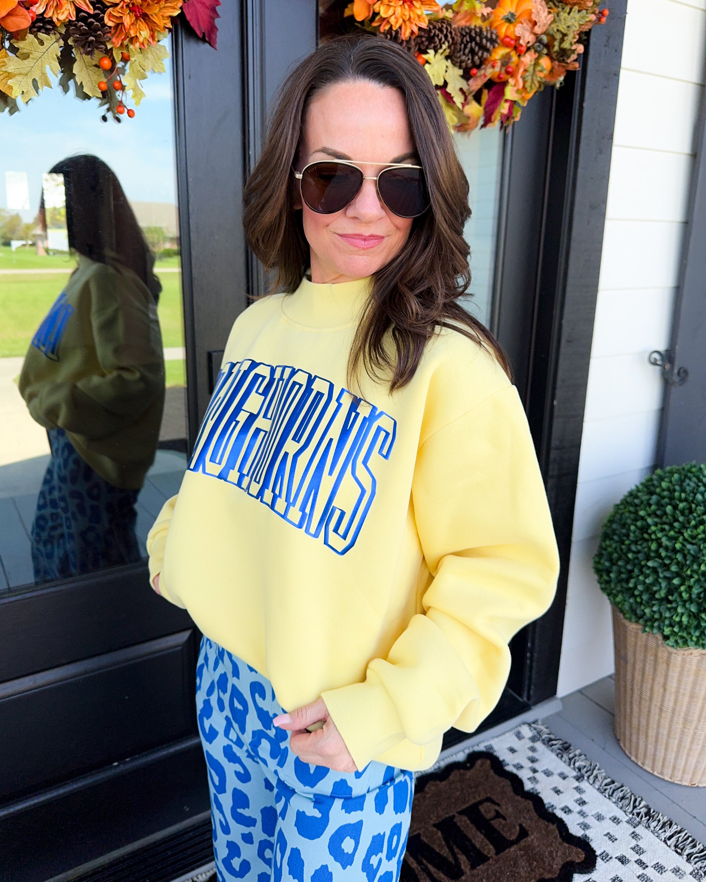 Longhorn Mock Neck Pullover