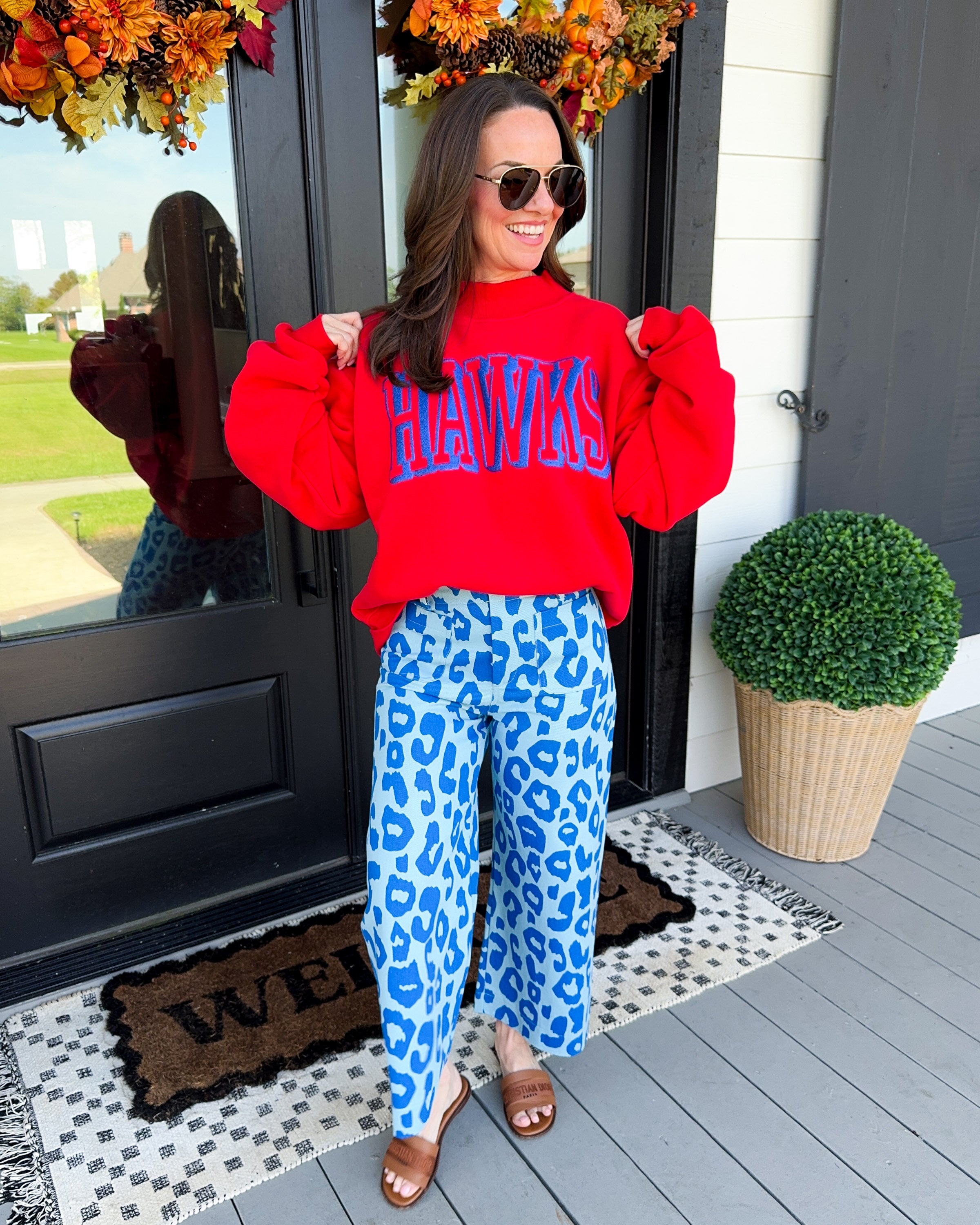 Hawk Glitter Mock Neck Pullover