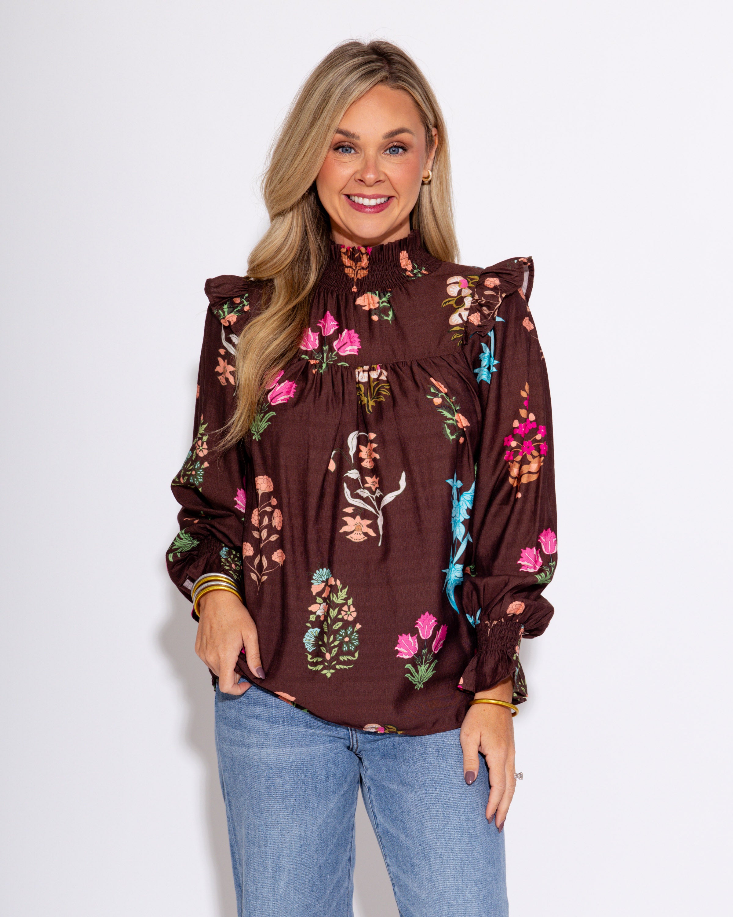 Floral Flare Long Sleeve Top
