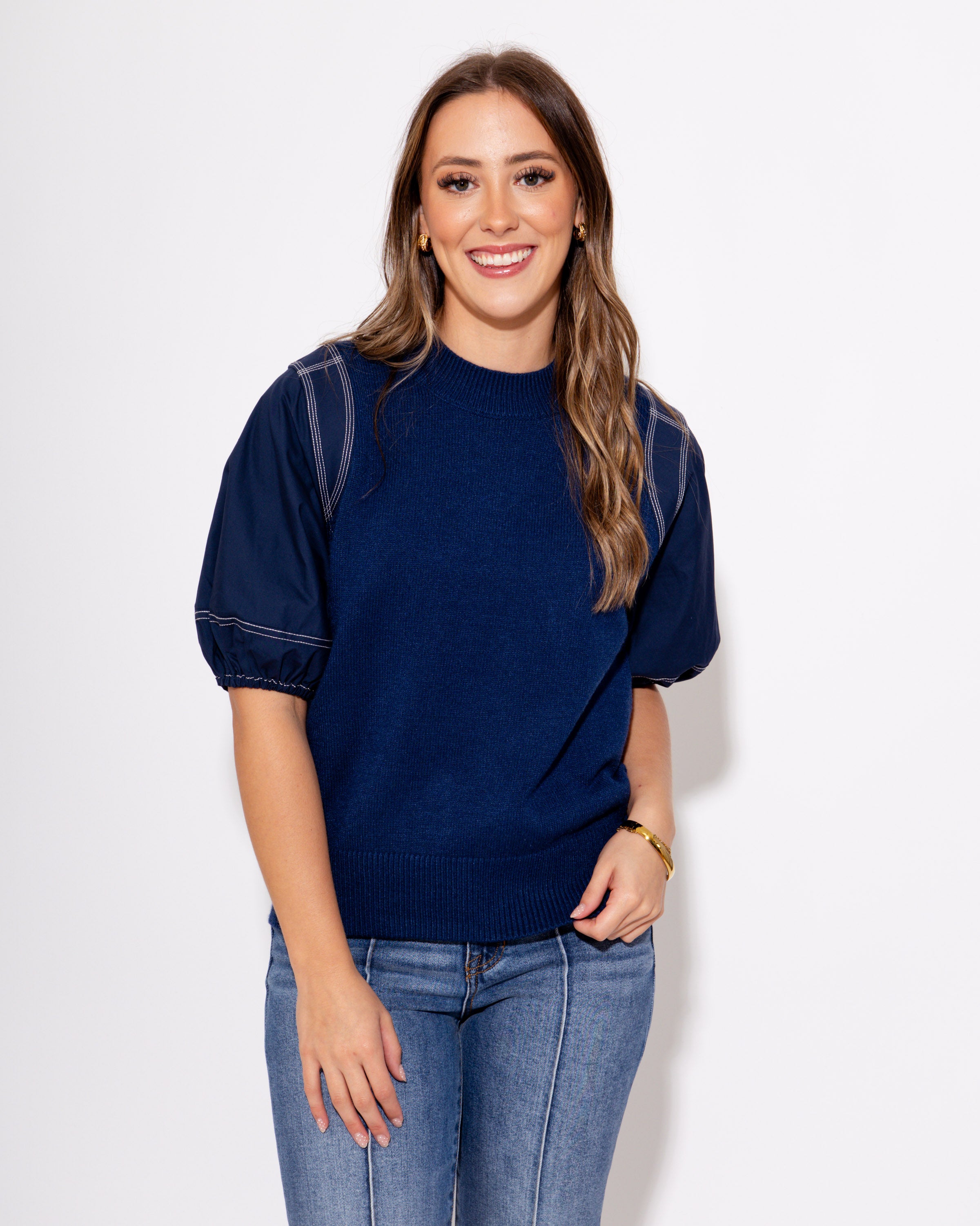 The Navy Duo Top