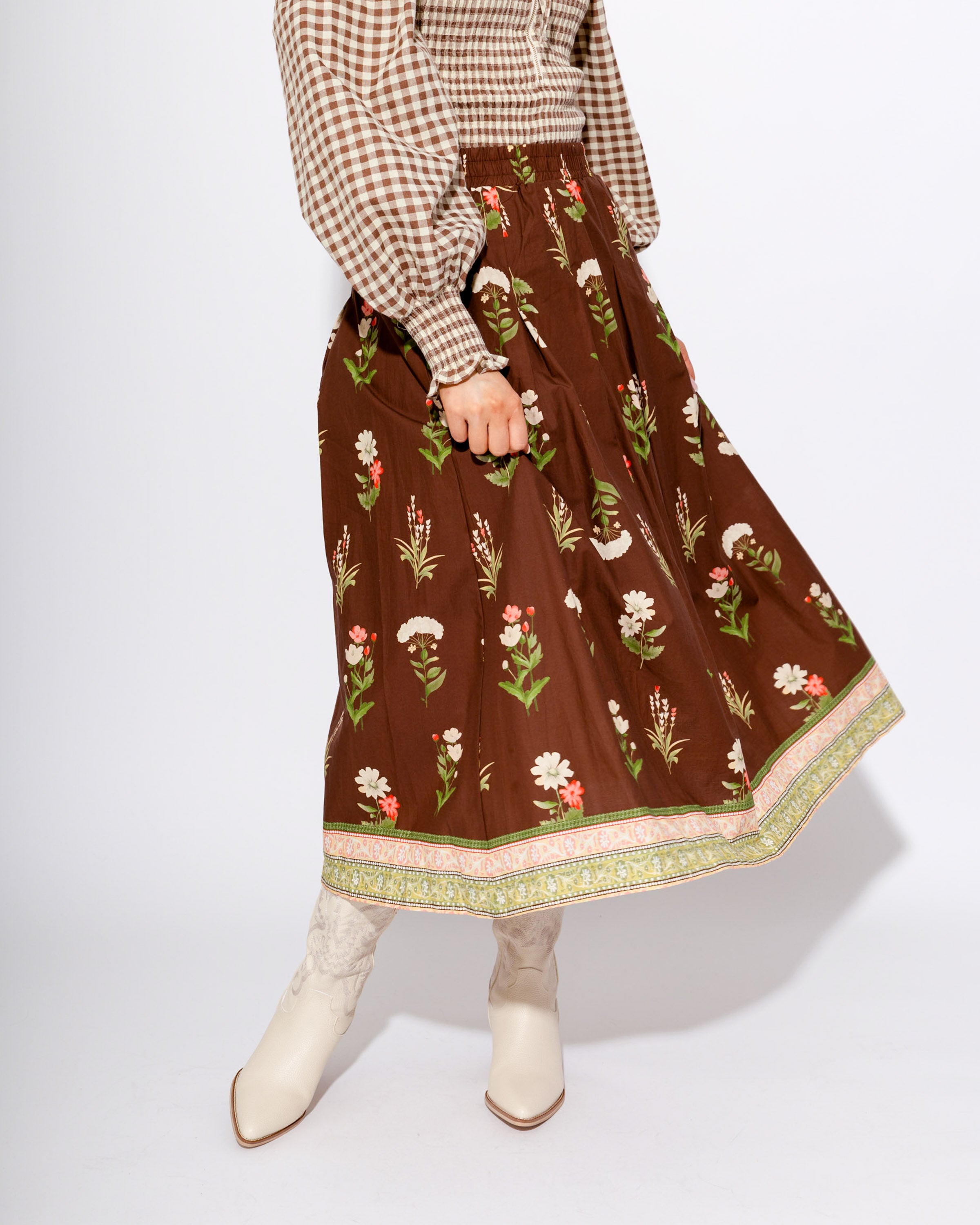 The Classic Floral Pleated Skirt