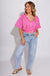 Hot Pink White Stripe Crop Top - Glam - Gaudie & Co. Southeast Texas Boutique