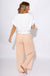 Peach Stripe Linen Drawstring Wide Leg Pants - GEEGEE - Gaudie & Co. Texas Boutique