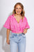 Hot Pink White Stripe Crop Top - Glam - Gaudie & Co. Southeast Texas Boutique