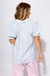 Sage Pinstripe Lace Trim Blouse - Umgee - Gaudie & Co. Beaumont TX Boutique
