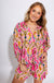 Ivy Jane Ikat V-Neck Top Pink Green - Gaudie & Co. Southeast Texas Boutique