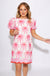 White Pink Embroidered Floral Mini Dress - Entro - Gaudie & Co. Nederland TX Boutique