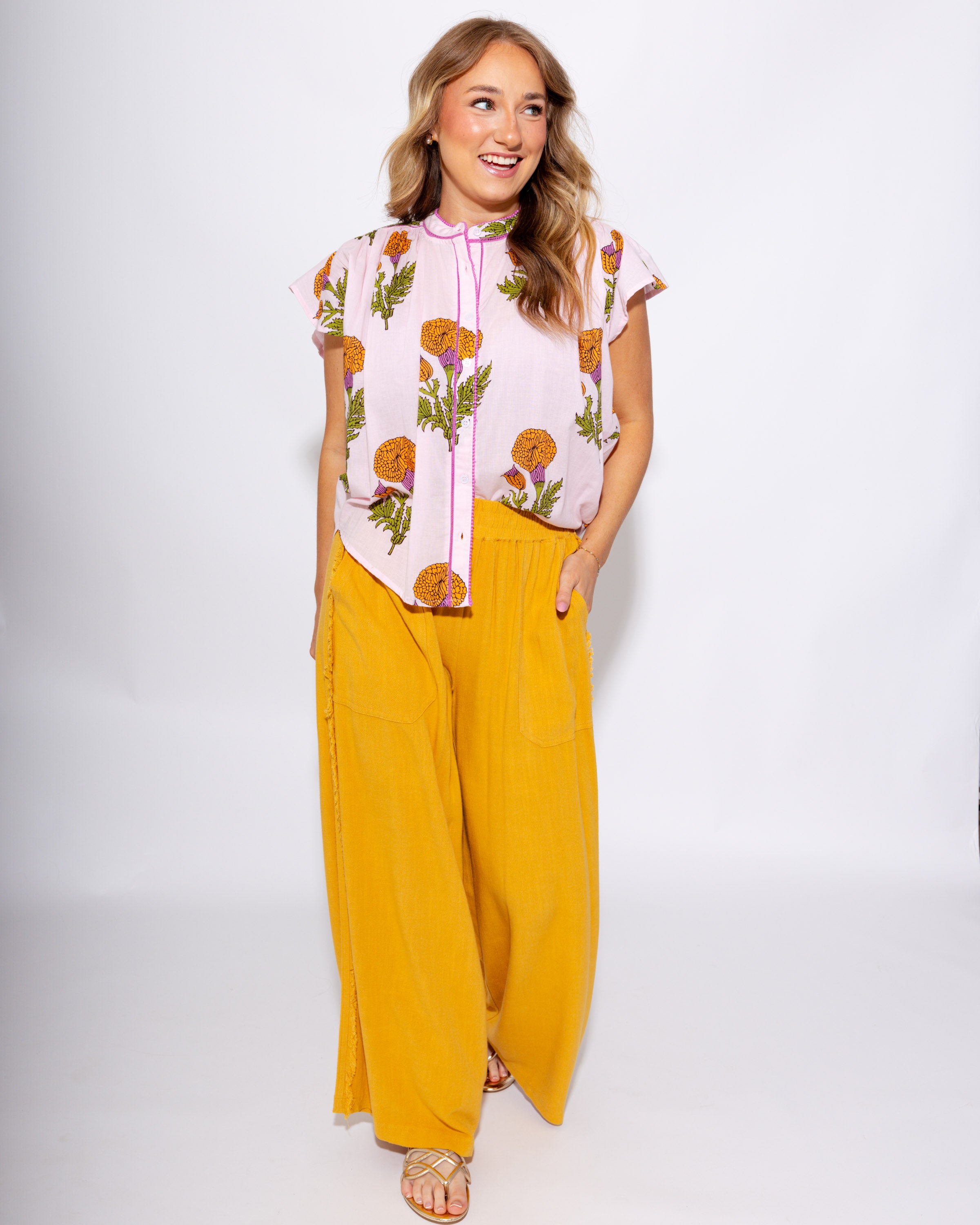 Ivy Jane Fem De La Fleur Pink Floral Embroidered Top - Gaudie & Co. TX Boutique