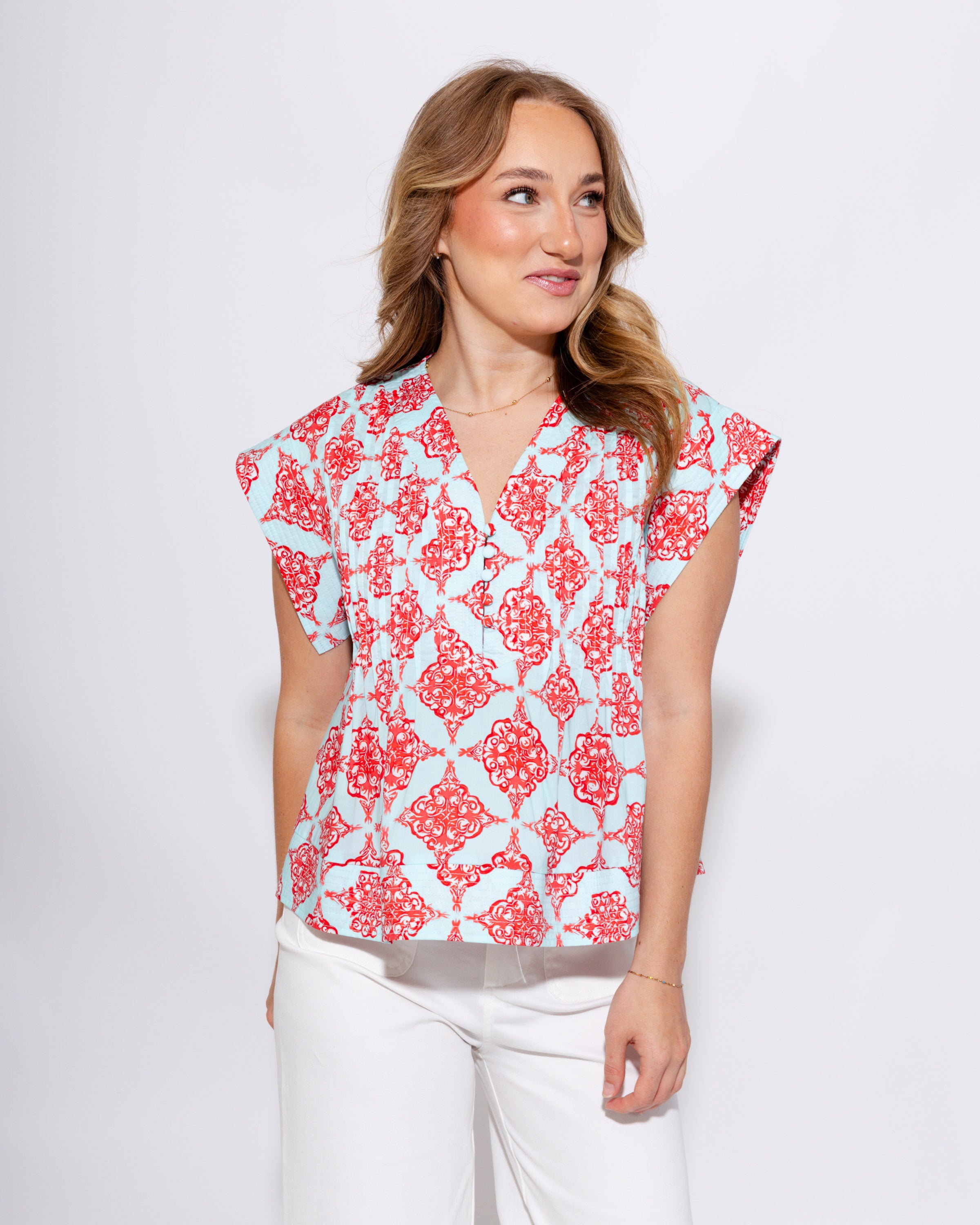Pintuck Artisan Charm Top