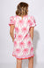 White Pink Embroidered Floral Mini Dress - Entro - Gaudie & Co. Nederland TX Boutique