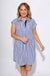 Navy White Stripe Mini Dress Coastal - She Sky - Gaudie & Co. Texas Boutique