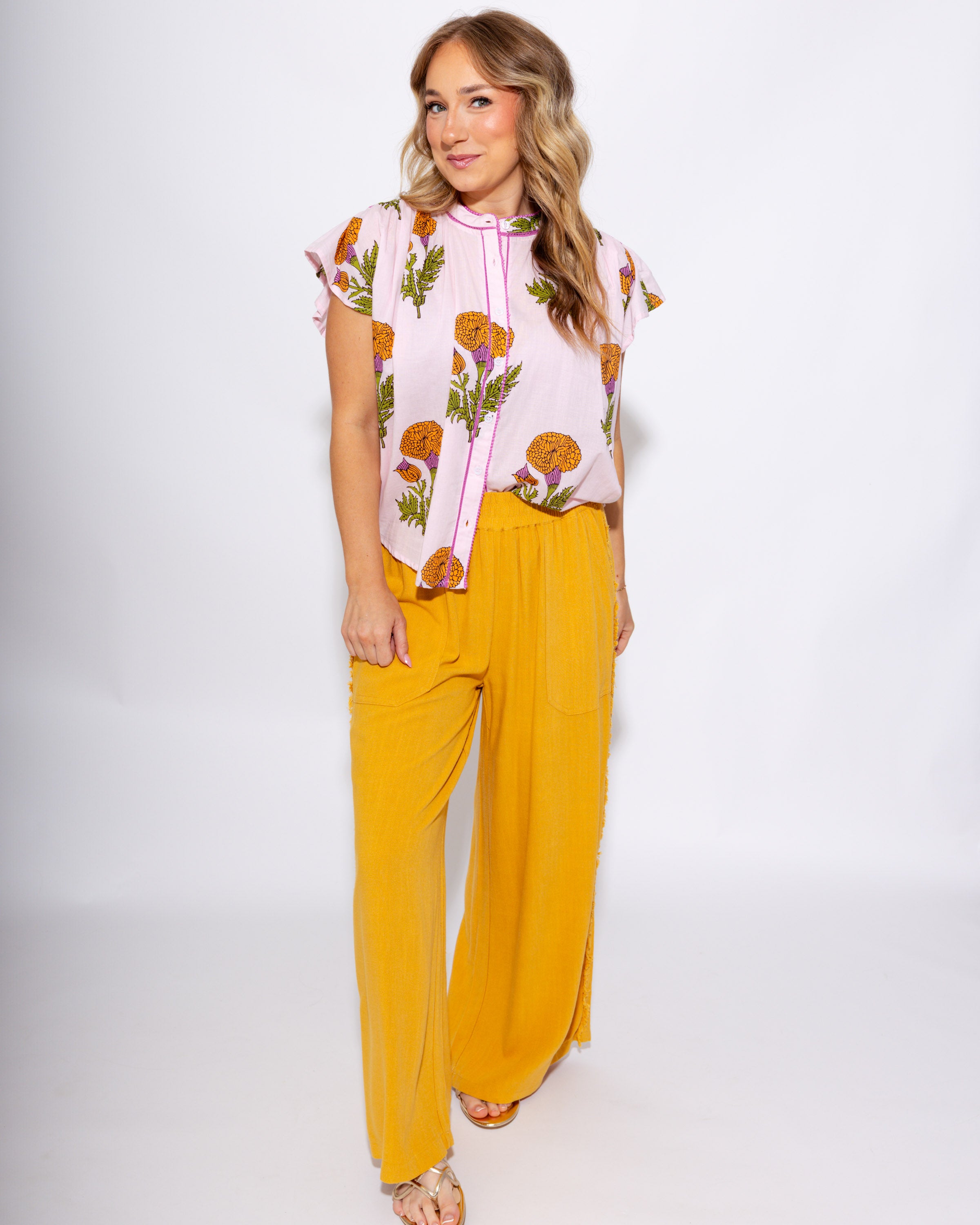Ivy Jane Fem De La Fleur Pink Floral Embroidered Top - Gaudie & Co. TX Boutique