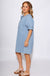 Denim Pinstripe Puff Sleeve Mini Dress - Umgee - Gaudie & Co. Nederland TX Boutique