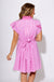 Pink Gingham Flutter Sleeve Mini Dress - Entro - Gaudie & Co. Nederland TX Boutique