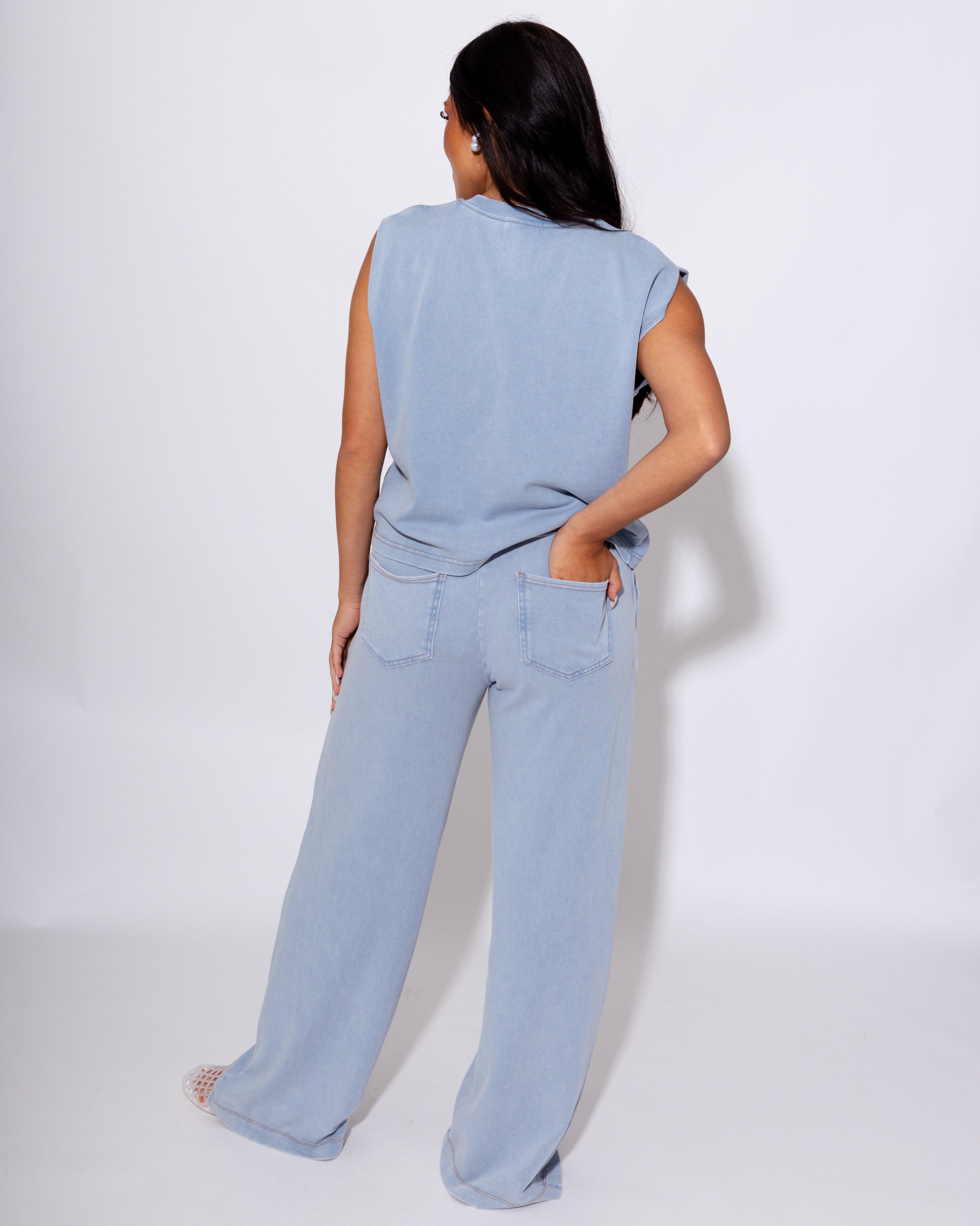 Knit Denim Pants  | Poppy & Pine