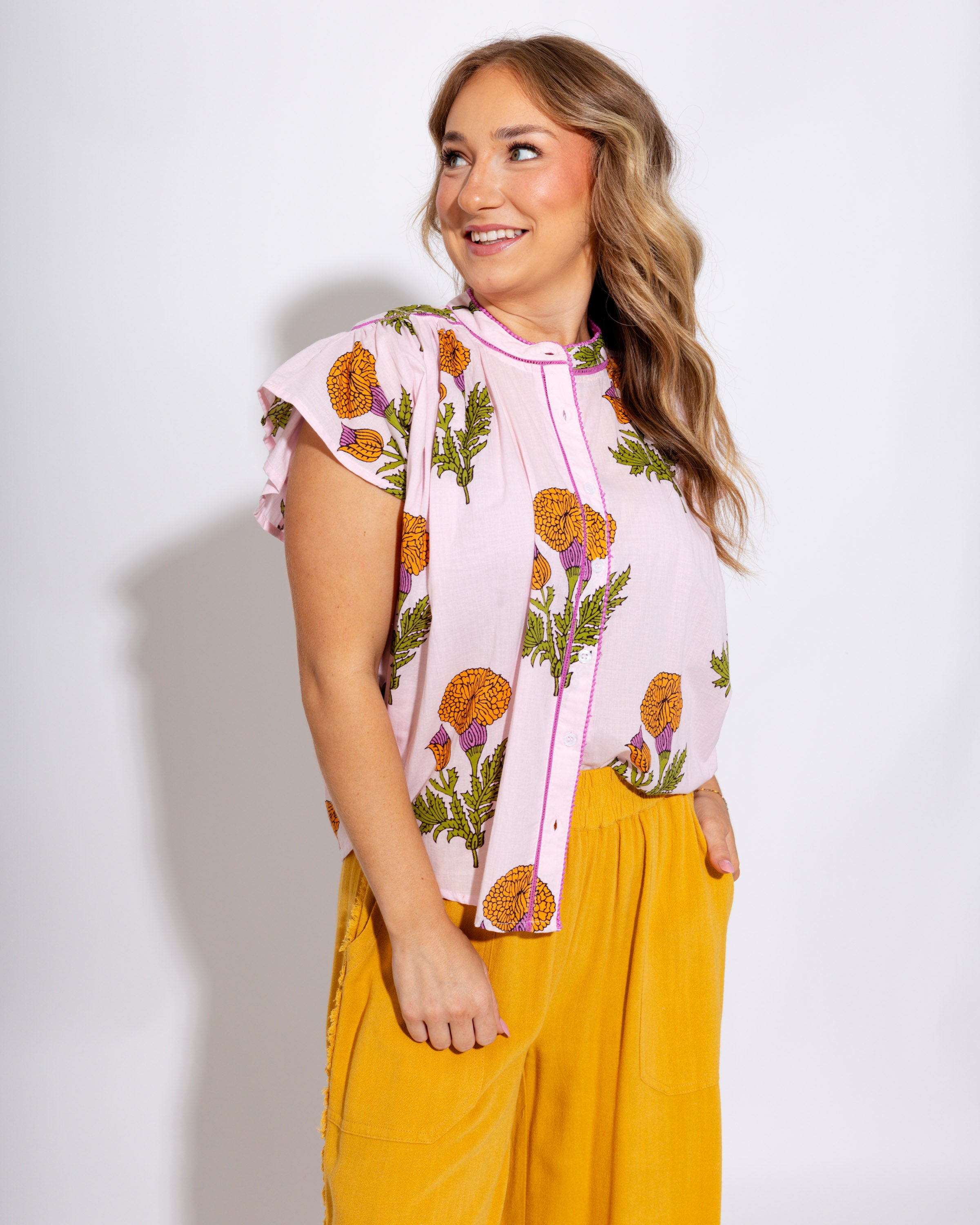 Ivy Jane Fem De La Fleur Pink Floral Embroidered Top - Gaudie & Co. TX Boutique
