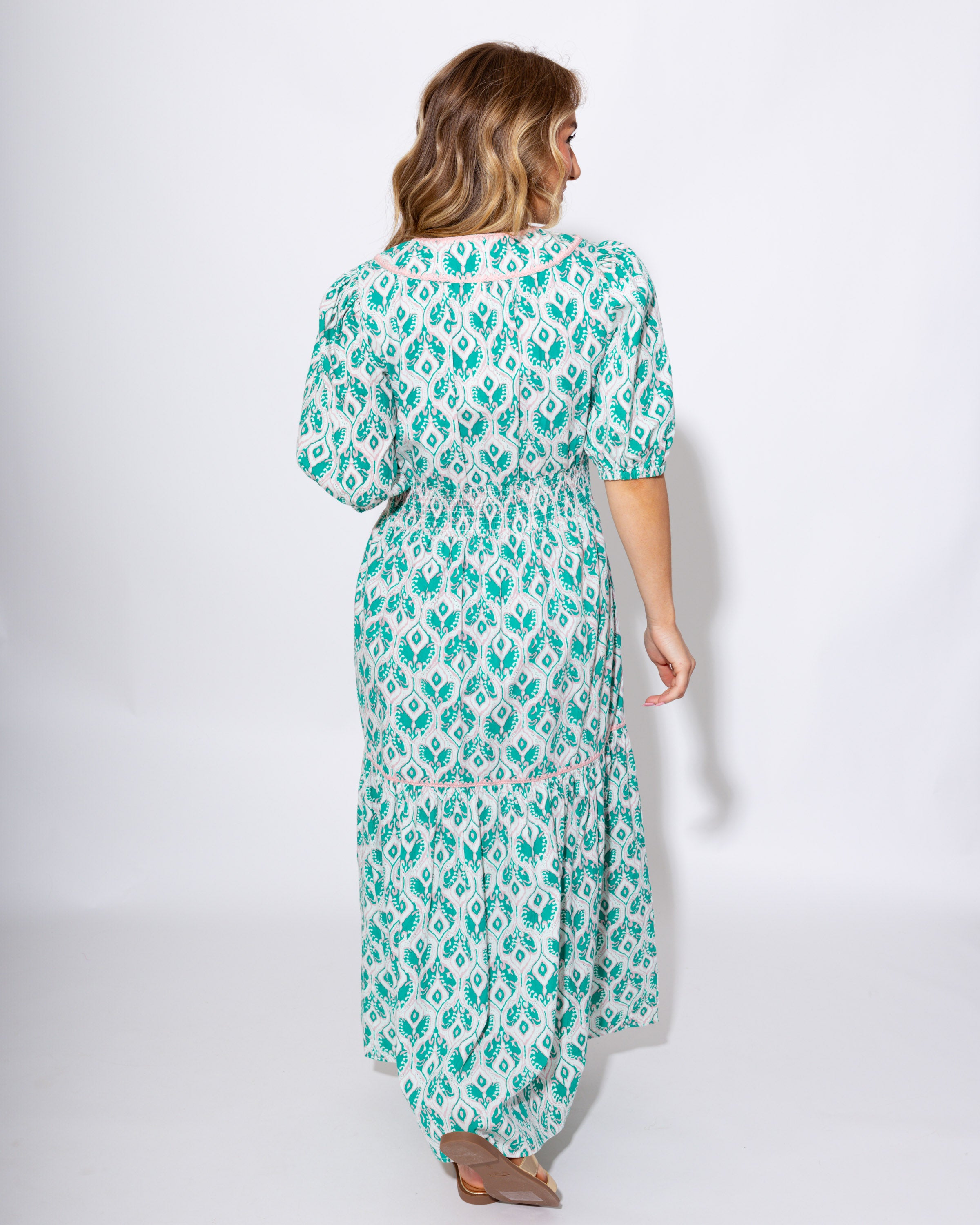 Ivy Jane Garden Trellis Green Midi Dress - Gaudie & Co. Southeast Texas Boutique