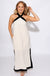 Contrast Cross Halter Midi Dress Summer - Entro - Gaudie & Co. Southeast Texas Boutique