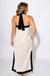 Contrast Cross Halter Midi Dress Summer - Entro - Gaudie & Co. Southeast Texas Boutique