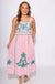 Embroidered Tie Strap Flowing Midi Dress - THML - Gaudie & Co. Texas Boutique