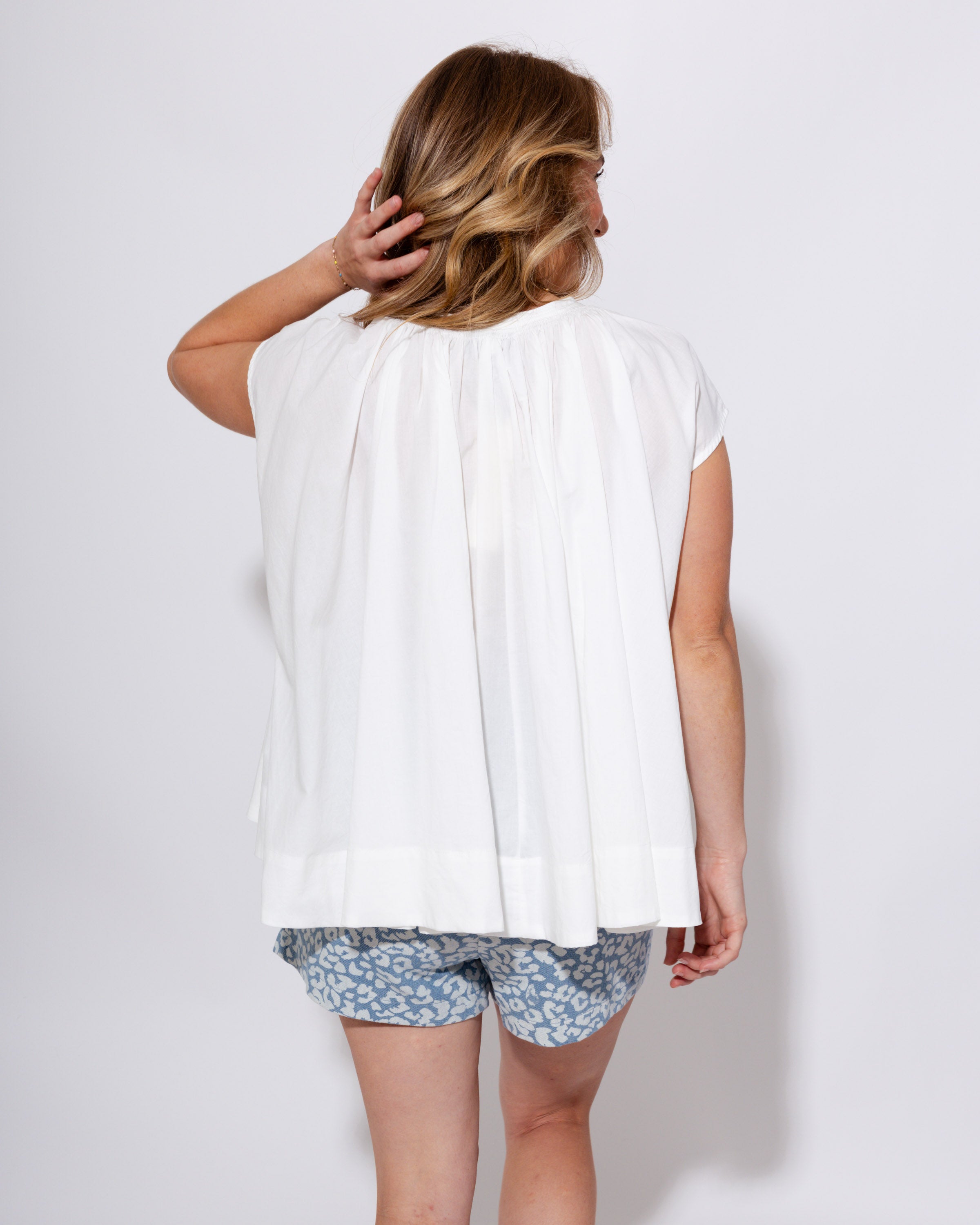 Tie Neck Button Up Top