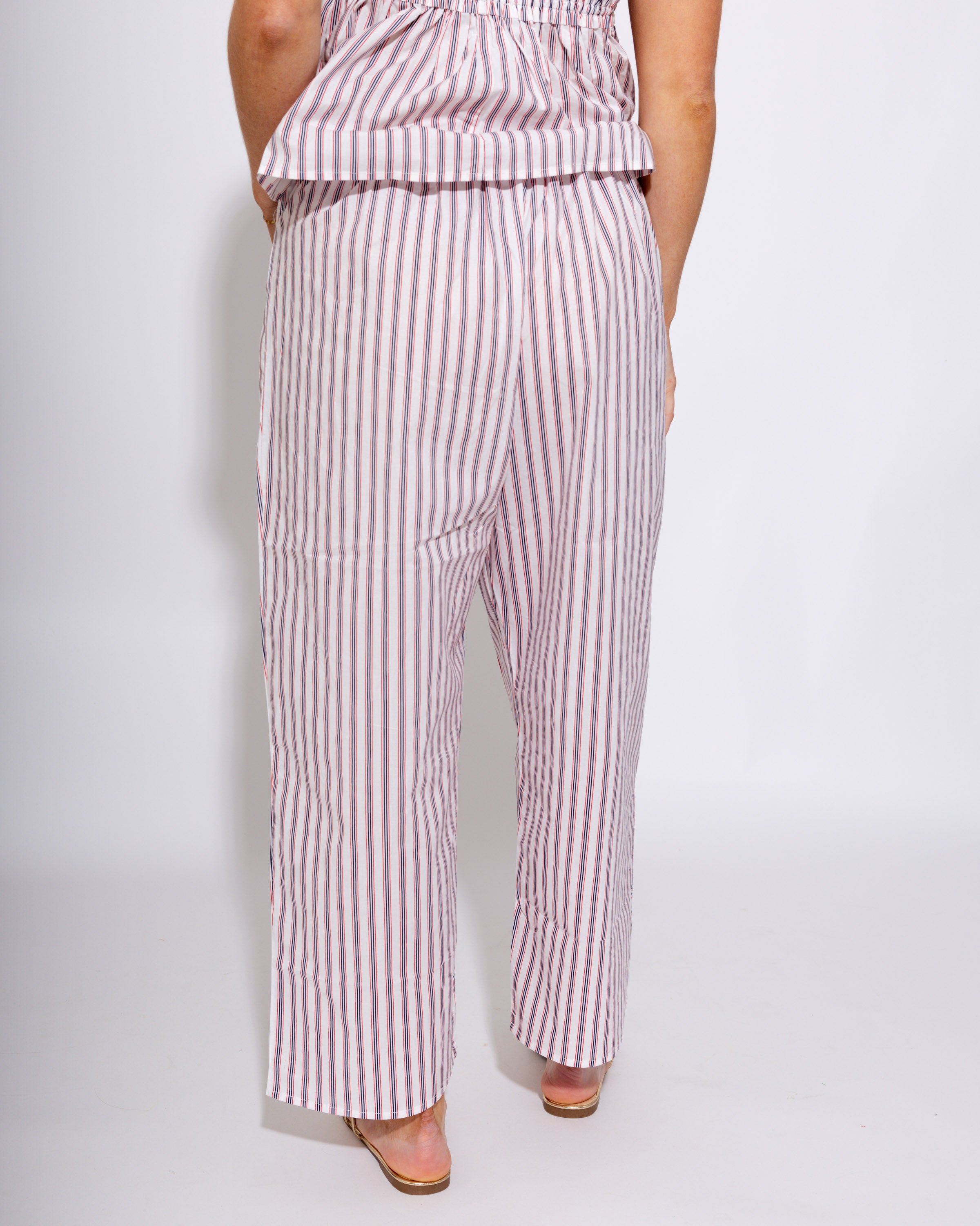 Navy White Stripe Tie Front Tank Pant Set - Bucketlist - Gaudie & Co. Texas Boutique
