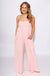 Dusty Pink Spaghetti Strap Jumpsuit - ee:some - Gaudie & Co. Beaumont TX Boutique