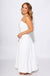 White Strapless Bubble Hem Drop Waist Midi Dress - Mable - Gaudie & Co. TX Boutique
