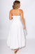 White Strapless Bubble Hem Drop Waist Midi Dress - Mable - Gaudie & Co. TX Boutique