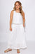 Off White Eyelet Crop Top Midi Skirt Set - Entro - Gaudie & Co. Nederland TX Boutique