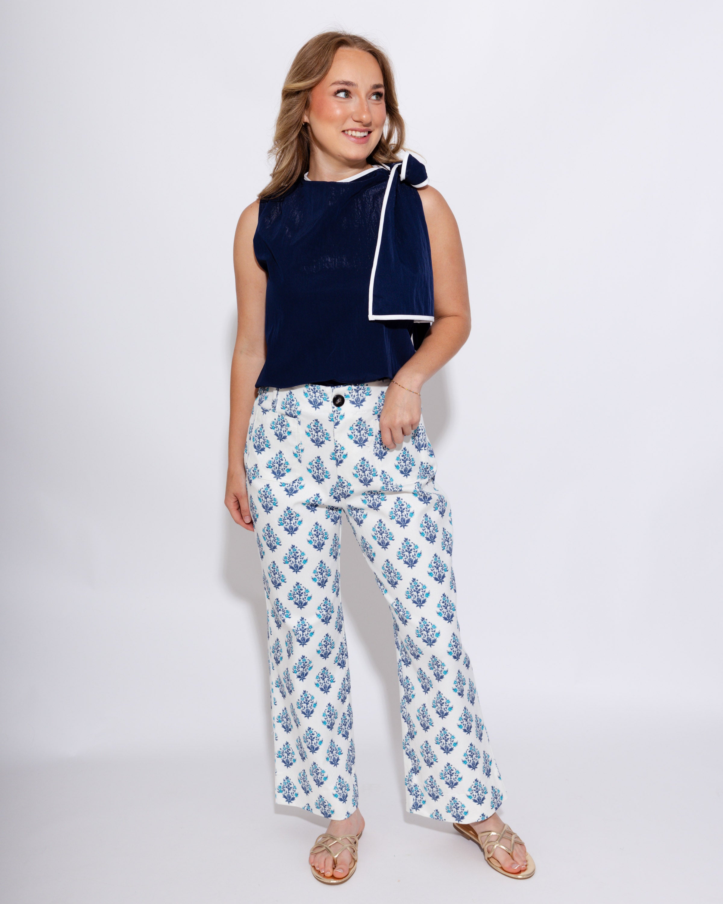 Floral Wide Leg Crop Pants