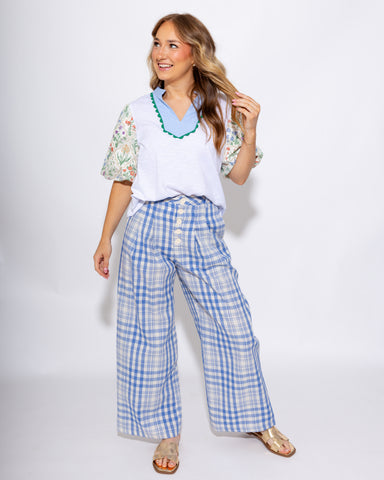 Plaid High Waist Straight Pleated Pants - Beulah Style - Gaudie & Co. Southeast Texas Boutique