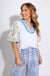 Textured Floral Bubble Sleeve Knit Top - Voy - Gaudie & Co. Nederland TX Boutique