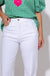 Vervet 90s vintage super high rise flare jeans with tummy control and distressed detailing in optic white, boutique denim at Gaudie & Co