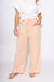 Peach Stripe Linen Drawstring Wide Leg Pants - GEEGEE - Gaudie & Co. Texas Boutique