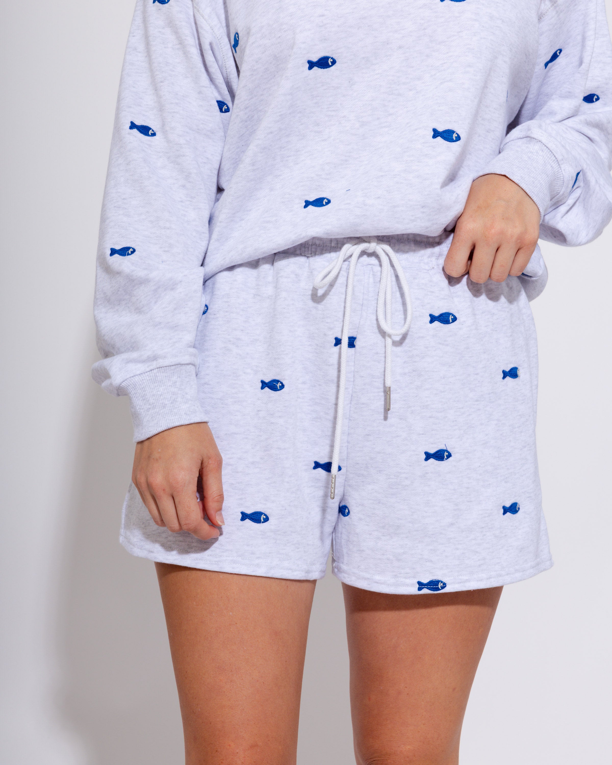 Coastal Fish Embroidered Lounge Set