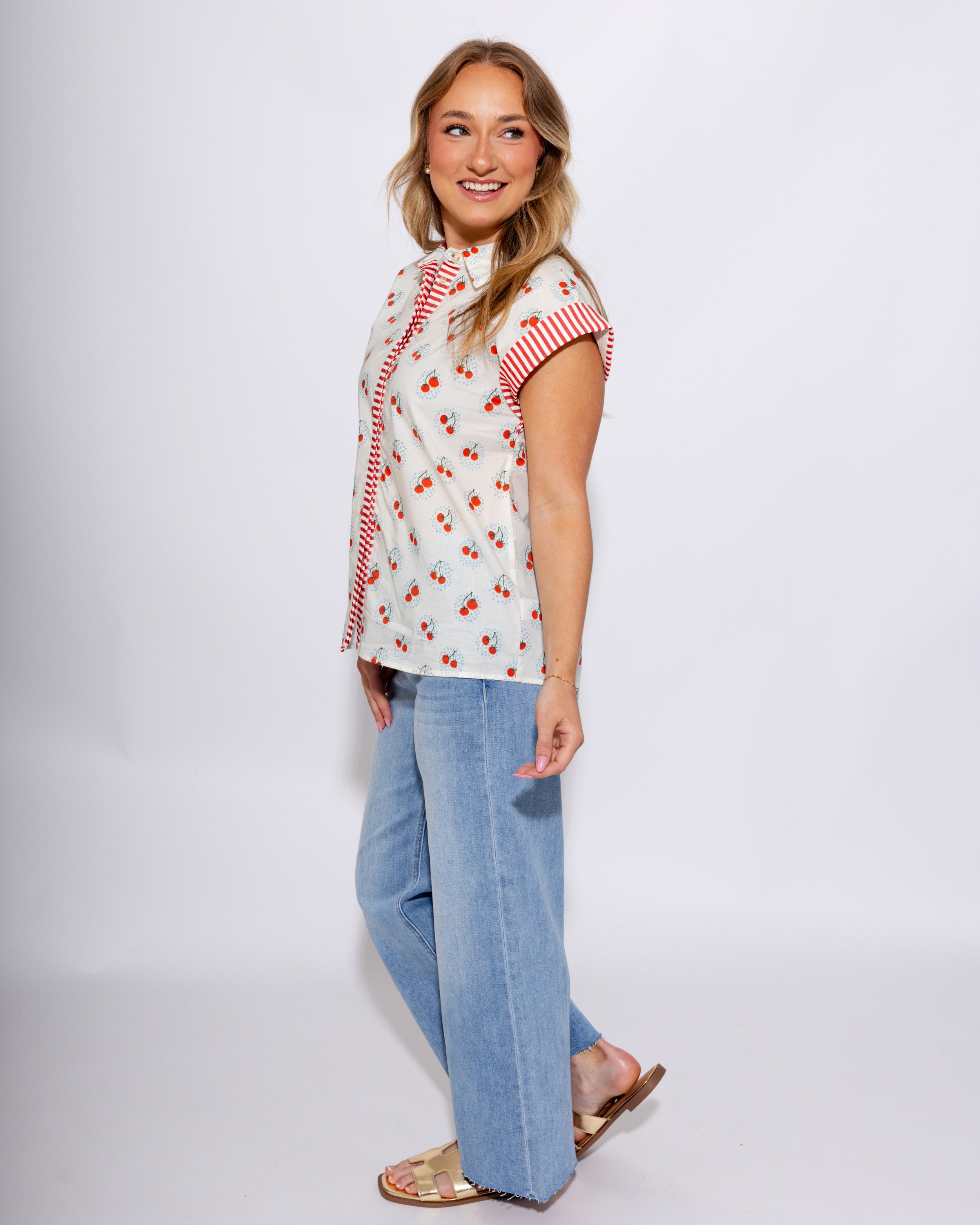 Vervet high rise light wash cropped wide leg jeans with raw hem, boutique denim at Gaudie & Co

