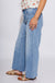 Vervet high rise light wash cropped wide leg jeans with raw hem, boutique denim at Gaudie & Co
